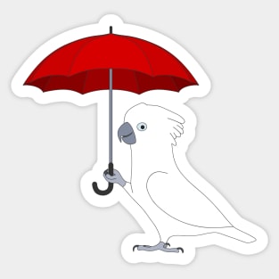 Umbrella Cockatoo With Umbrella Sticker